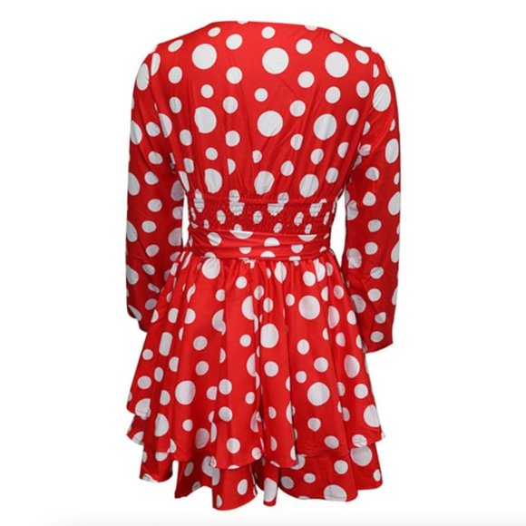 NEW V-Neck Polka Dot Printed Dress - Picture 4 of 5